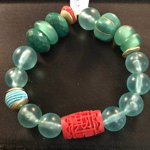 Chico's stretch coral and turquoise Bracelet